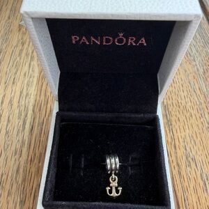 RETIRED Pandora Sterling Silver and 14K Gold Nautical Dangle Charm. #790225